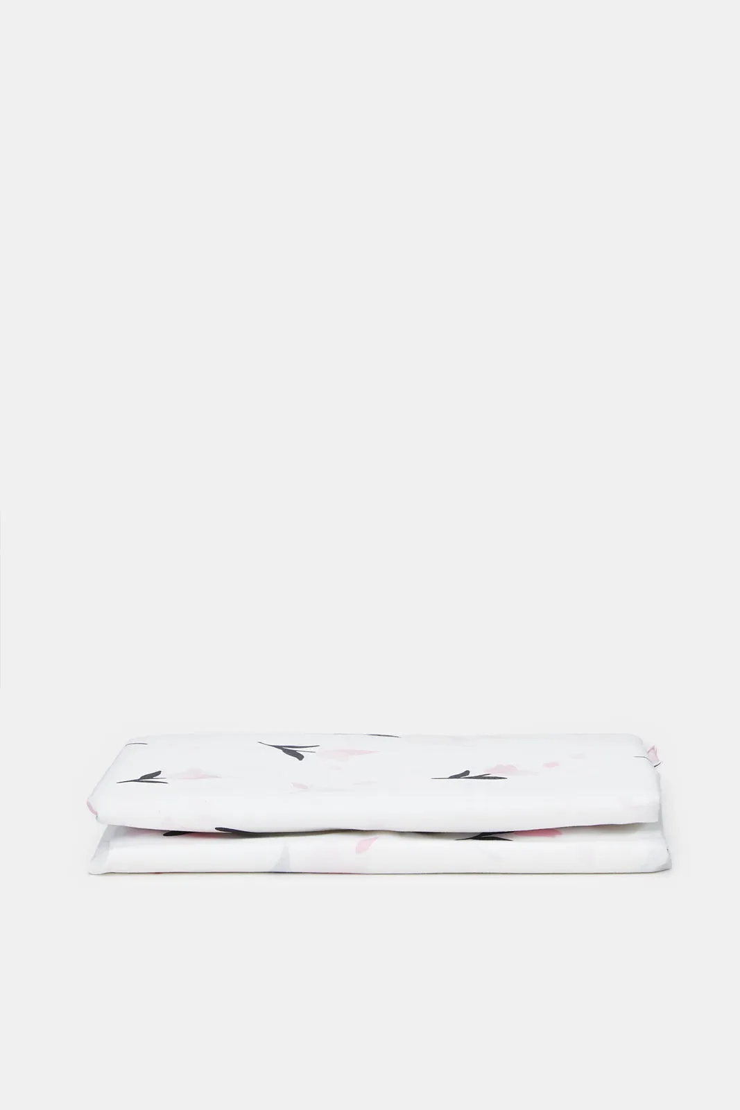 White Floral Printed Pillowcase Set (2 Piece)