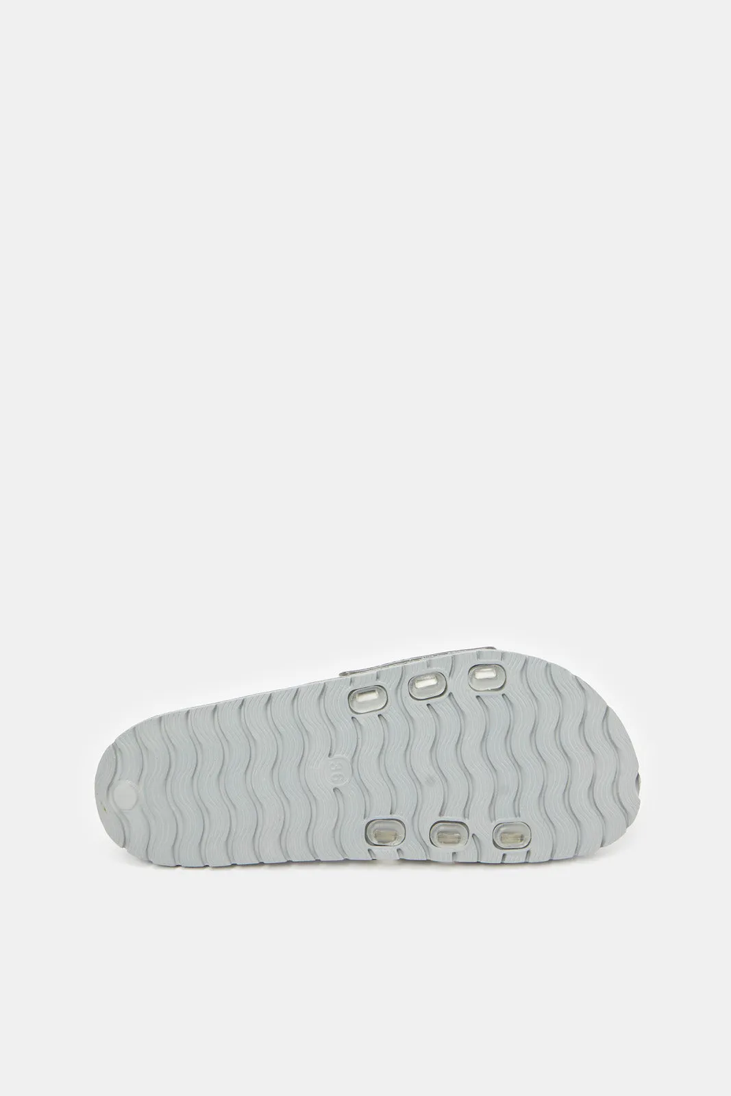 Women Grey Printed Slide With Vinyl Upper