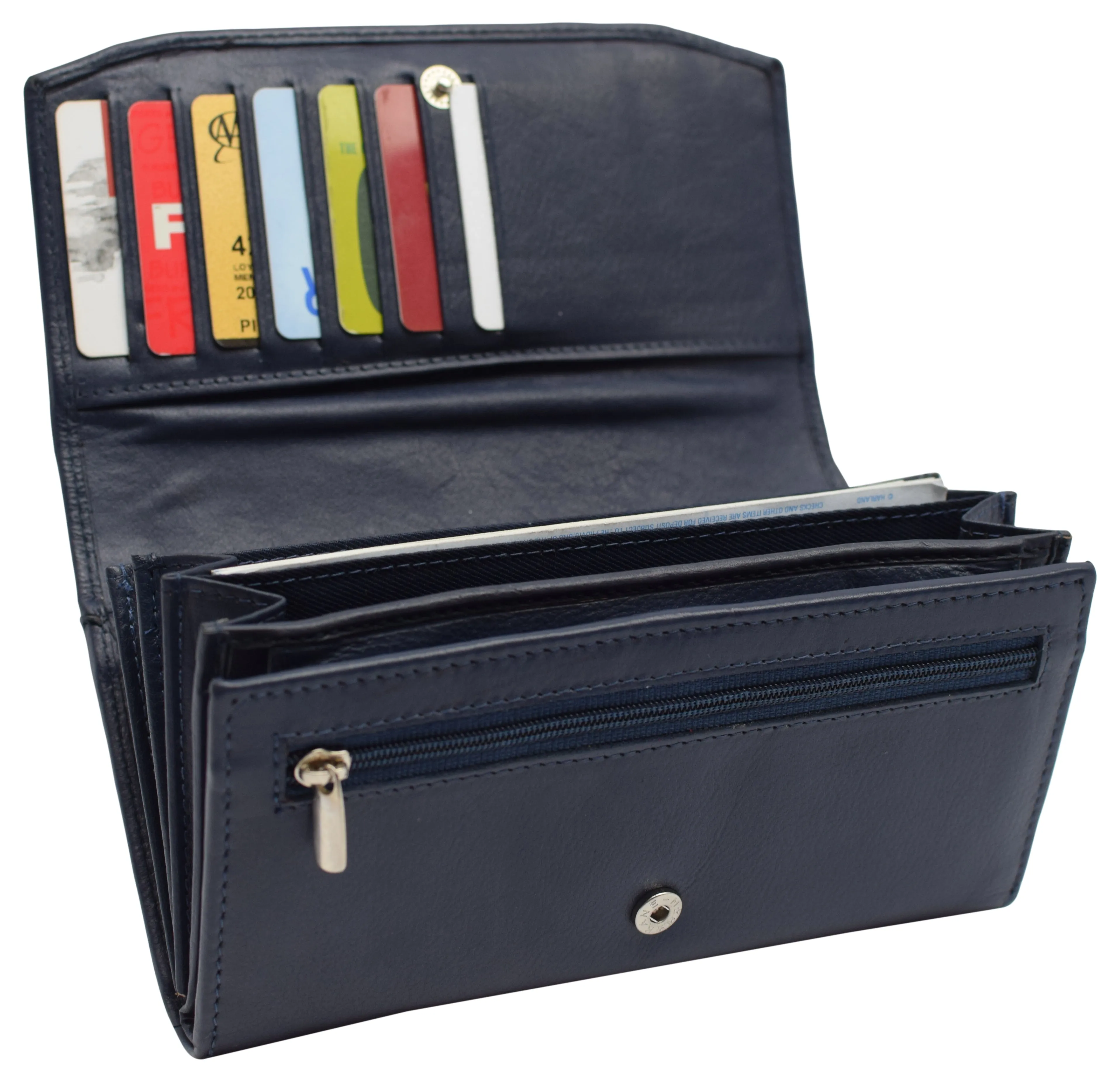 Womens Genuine Leather Wallets RFID Blocking Accordion Trifold Card Holder Ladies Phone Clutch