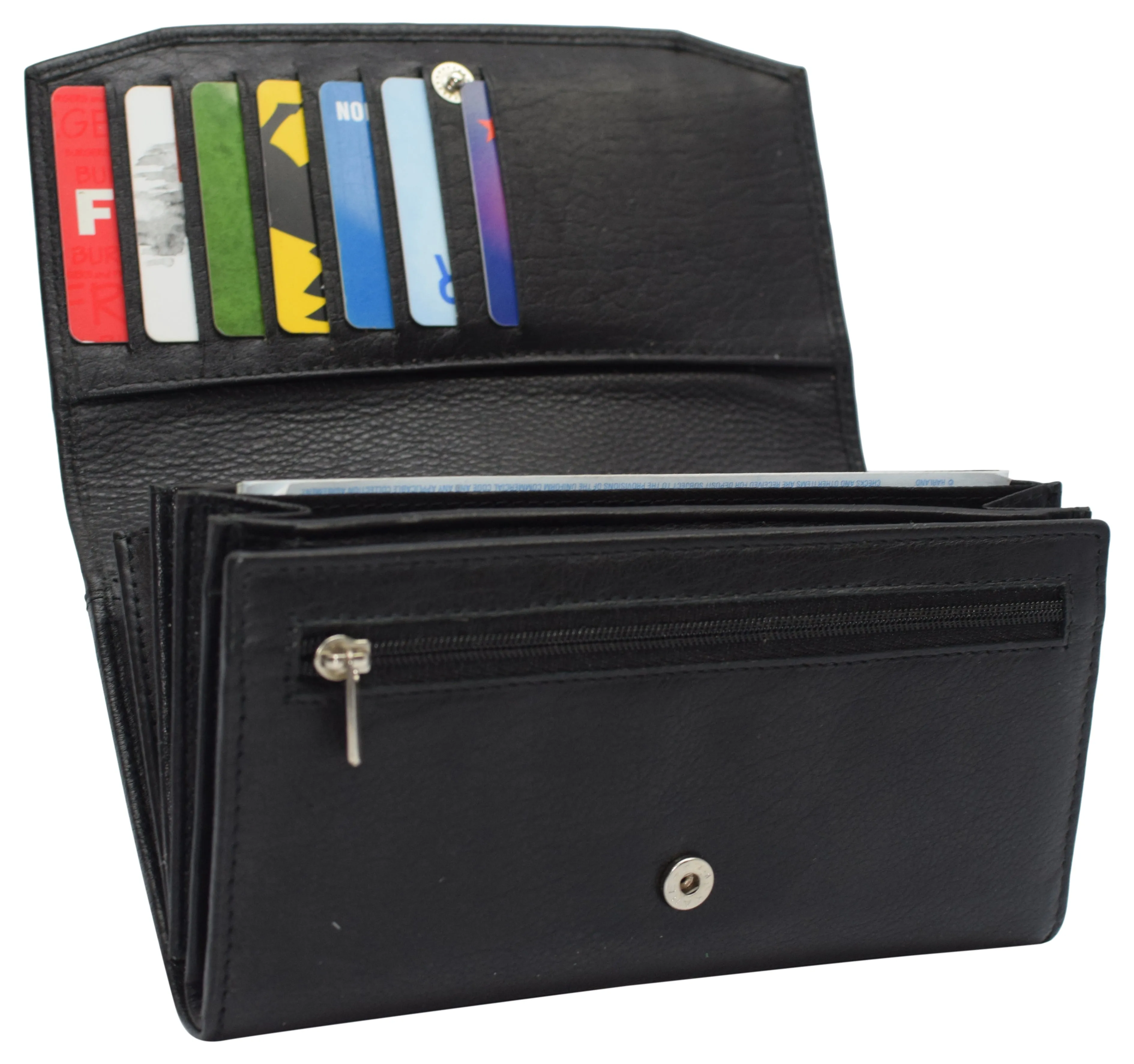 Womens Genuine Leather Wallets RFID Blocking Accordion Trifold Card Holder Ladies Phone Clutch