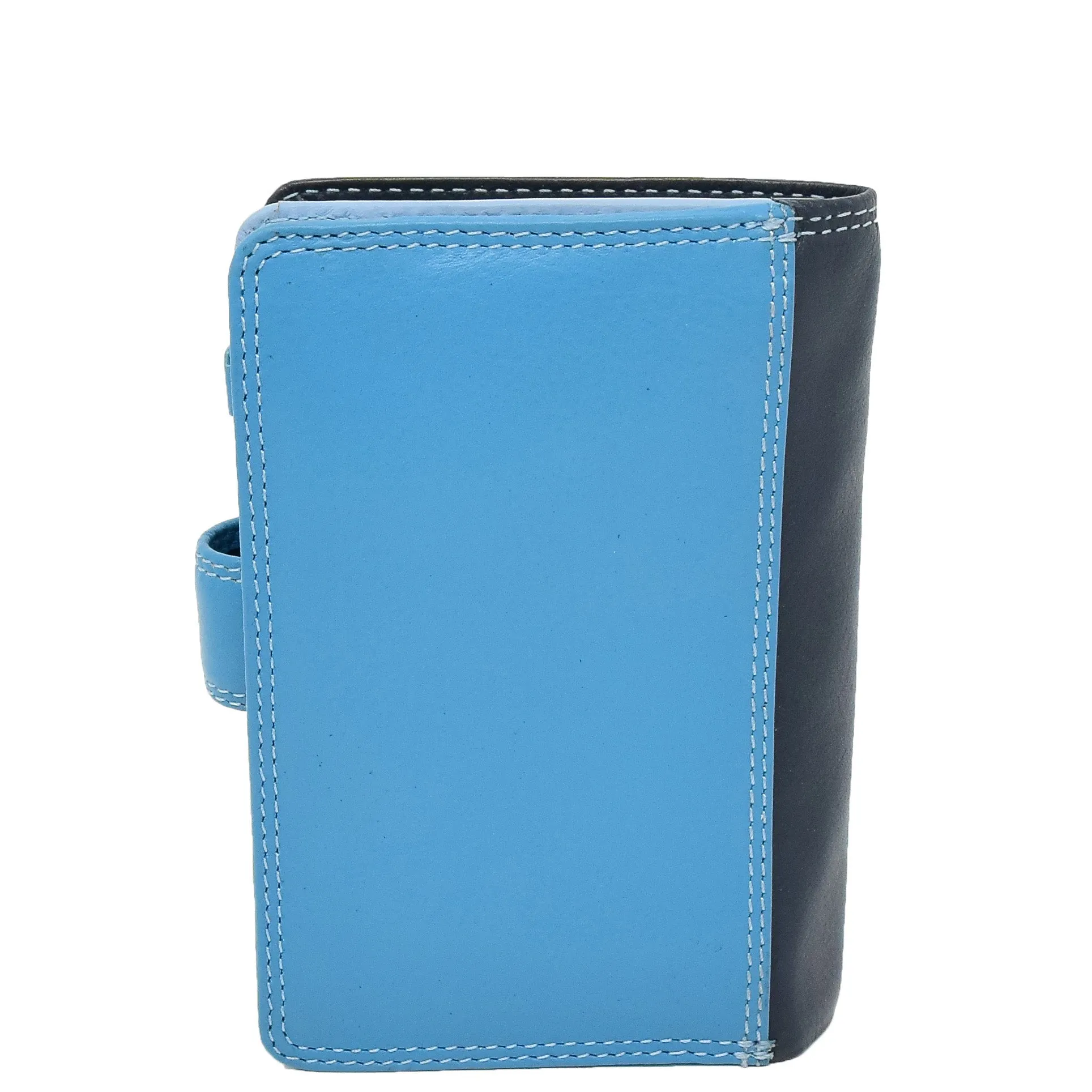 Womens Leather Booklet Evening Clutch Purse Multi Colour Wallet AVB51 Blue