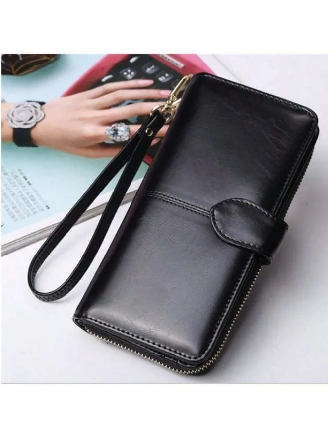 Women's Leather Wallet  for everyday use- Women's Clutch with Zipper Coin Purse, Card Holder, and Certificate, Ladies Bracelet Hand Bag