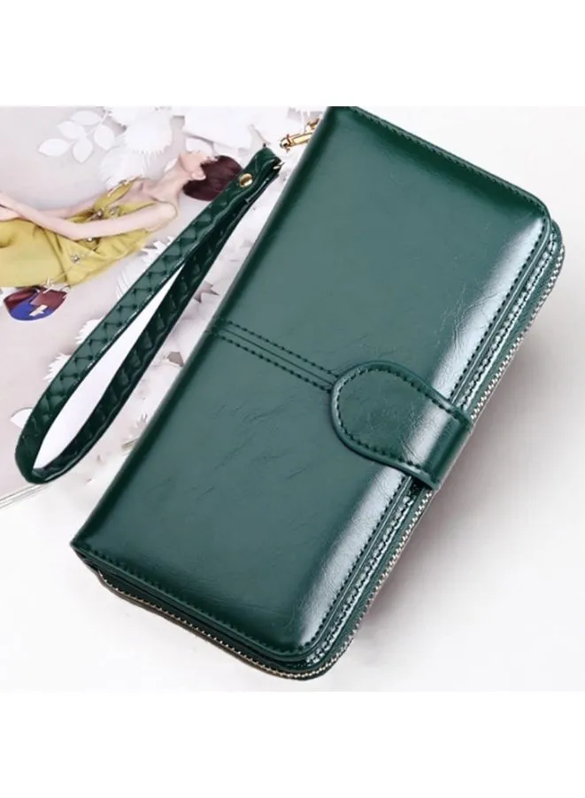 Women's Leather Wallet  for everyday use- Women's Clutch with Zipper Coin Purse, Card Holder, and Certificate, Ladies Bracelet Hand Bag