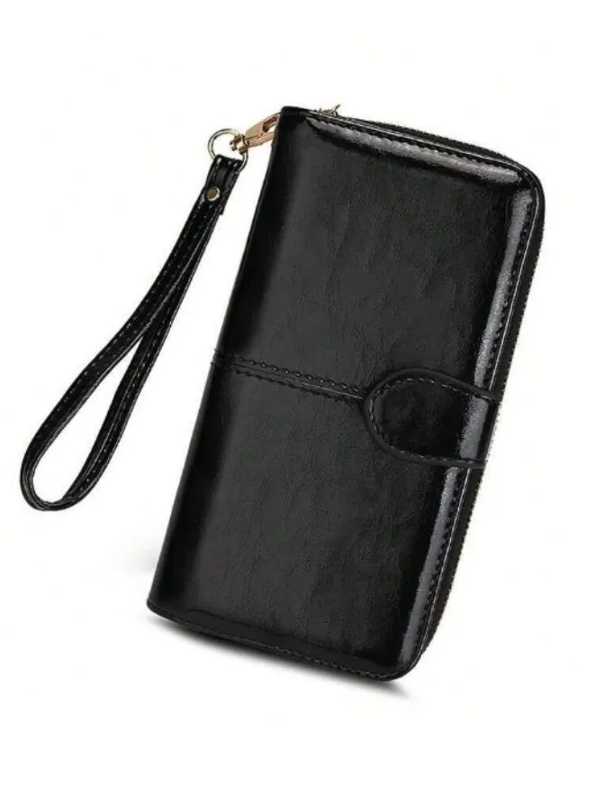 Women's Leather Wallet  for everyday use- Women's Clutch with Zipper Coin Purse, Card Holder, and Certificate, Ladies Bracelet Hand Bag