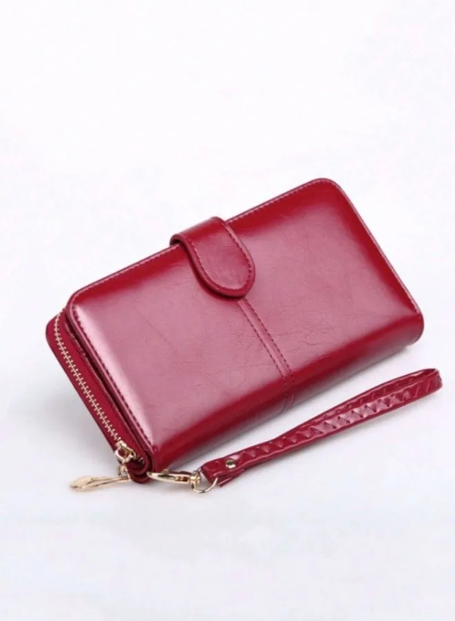 Women's Leather Wallet  for everyday use- Women's Clutch with Zipper Coin Purse, Card Holder, and Certificate, Ladies Bracelet Hand Bag