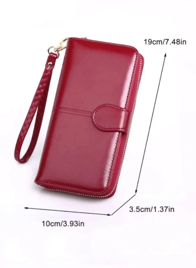 Women's Leather Wallet  for everyday use- Women's Clutch with Zipper Coin Purse, Card Holder, and Certificate, Ladies Bracelet Hand Bag