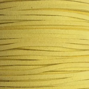 Yellow Faux Suede Leather Cord per metre